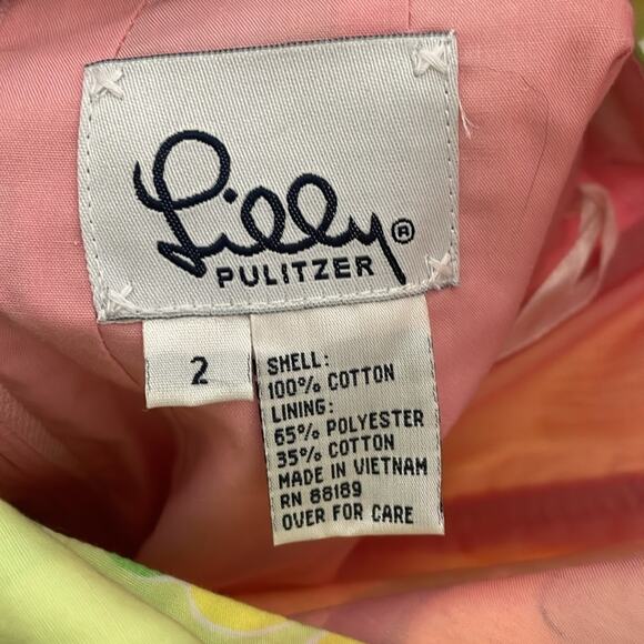 Lilly Pulitzer vintage cotton strapless dress in yellow and pink pineapple print - Picture 5 of 6